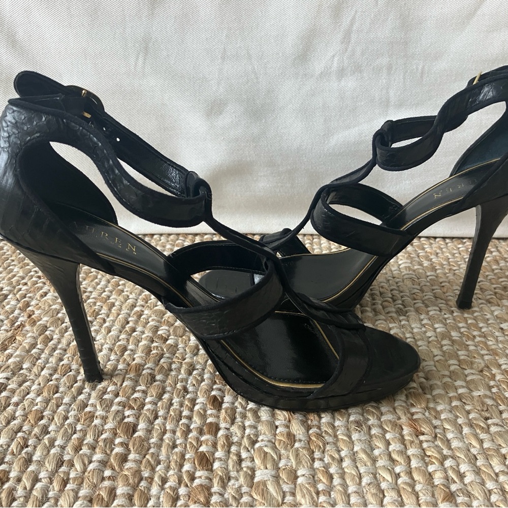 Lauren Ralph Lauren Black Strappy Heels